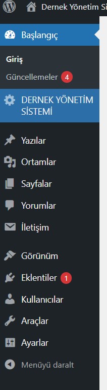 Sol Navigasyon Menüsü